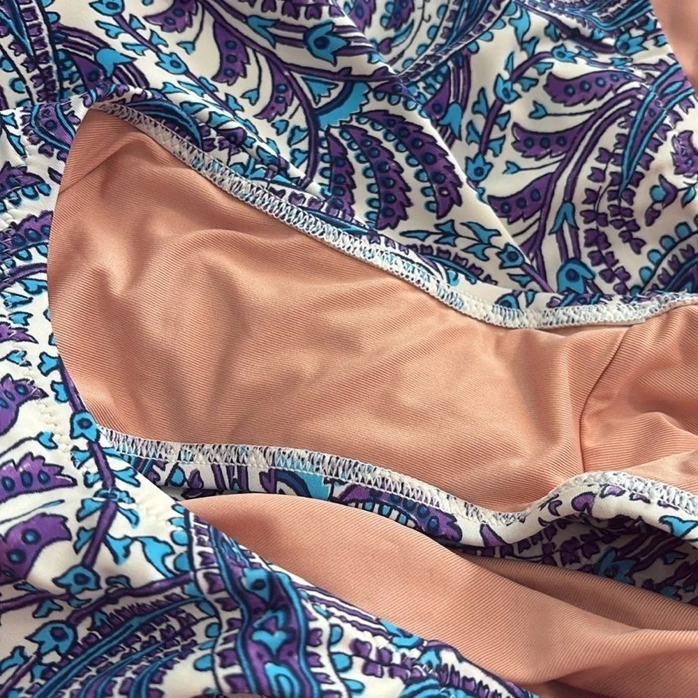 J. Crew Ratti Bandeau Paisley Print Swimsuit size 8